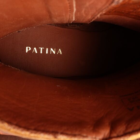 Portland Leather Patina Boots Womens Size 9 Brown Leather Ankle Side Zip Heeled - Picture 16 of 16